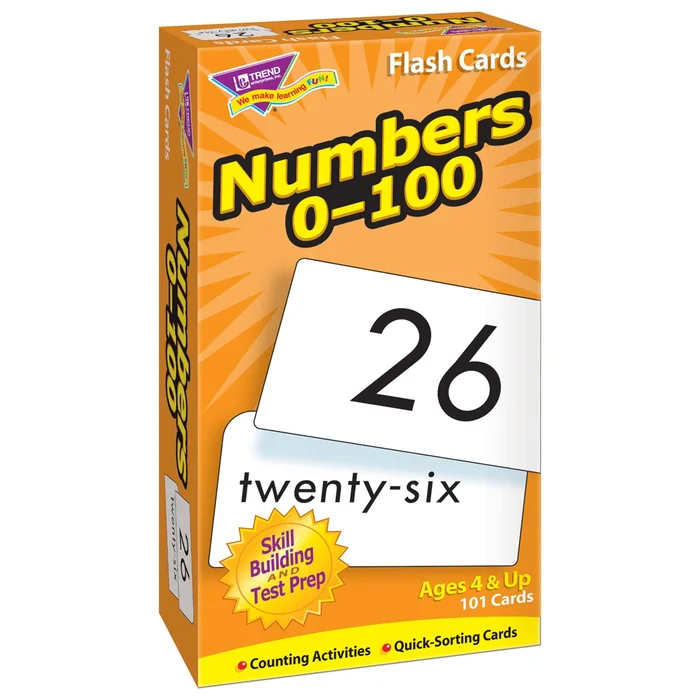 Numbers 0-100 Flash Cards
