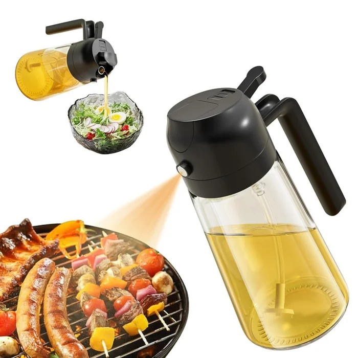 Oil Dispenser For Kitchen Oil Sprayer For Cooking 2 in 1 Oil Dispenser and Oil Sprayer Olive Oil Sprayer 16oz