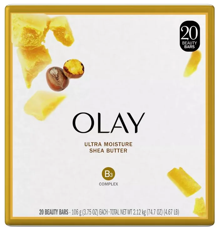 Olay Moisture Outlast Ultra Moisture Shea Butter Beauty Bar Soaps , 20 x 3.75 oz