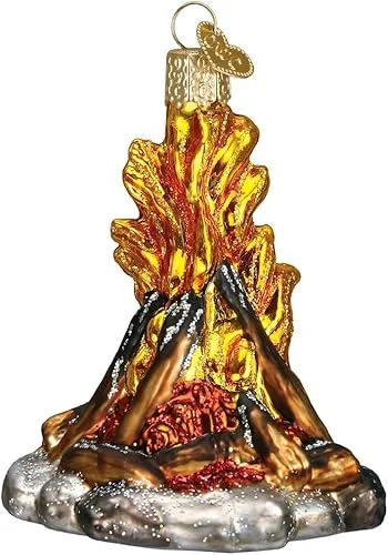 Old World Christmas Ornaments: Camping Outdoor Collection Glass Blown Ornaments for Christmas Tree, Campfire