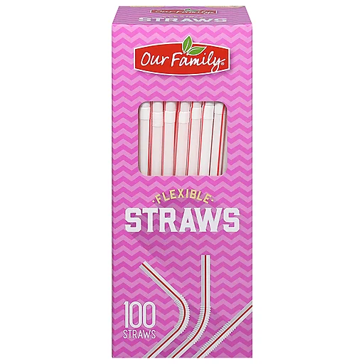Our Family Straws, Flexible 100 Count