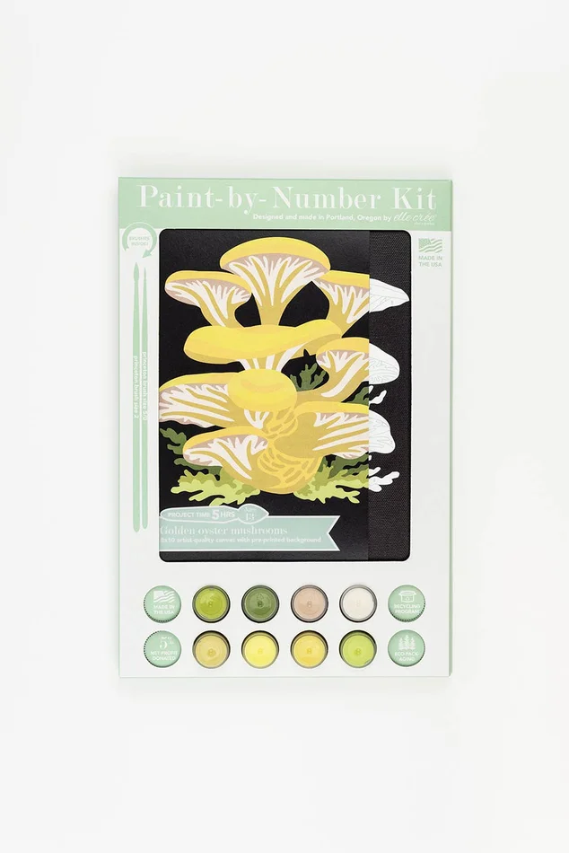 Paint-by-Number Kit, Golden Oyster Mushrooms