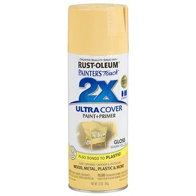 Painter’s Touch 2x Spray Paint, Gloss Warm Yellow, 12 Oz.