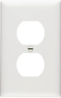 Pass & Seymour 1-gang Duplex Outlet Wall Plate, Nylon, White, 10-pk.