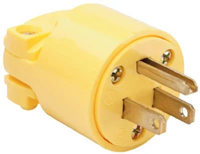 Pass & Seymour Commercial Grade Plug, Yellow, 15a