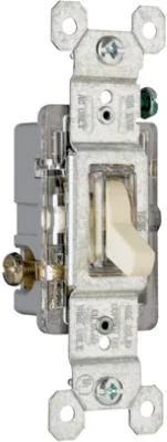 Pass & Seymour Illuminated Toggle Switch, Sp, Grounding, Ivory, 120-volt, 15-amp