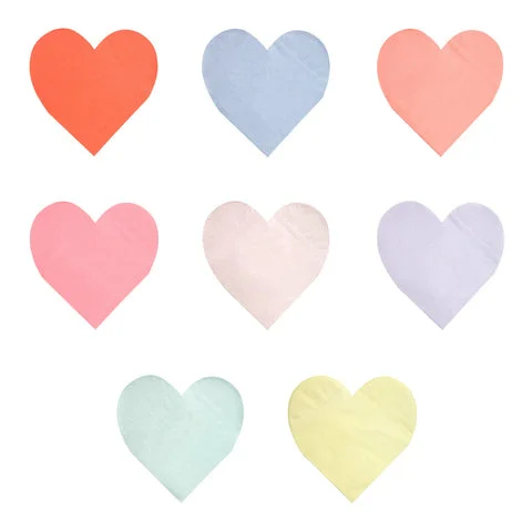 Pastel Palette Heart Large Napkins – Pack of 20
