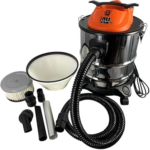 Pellethead Ash Vault Pro Vacuum – 5-Gallon – 10-Amp Power – Heat Resistant Dual Filtration System – 10' Cord – 7' Metal Lined Hose – Tool Attachments – 5 Year Warranty