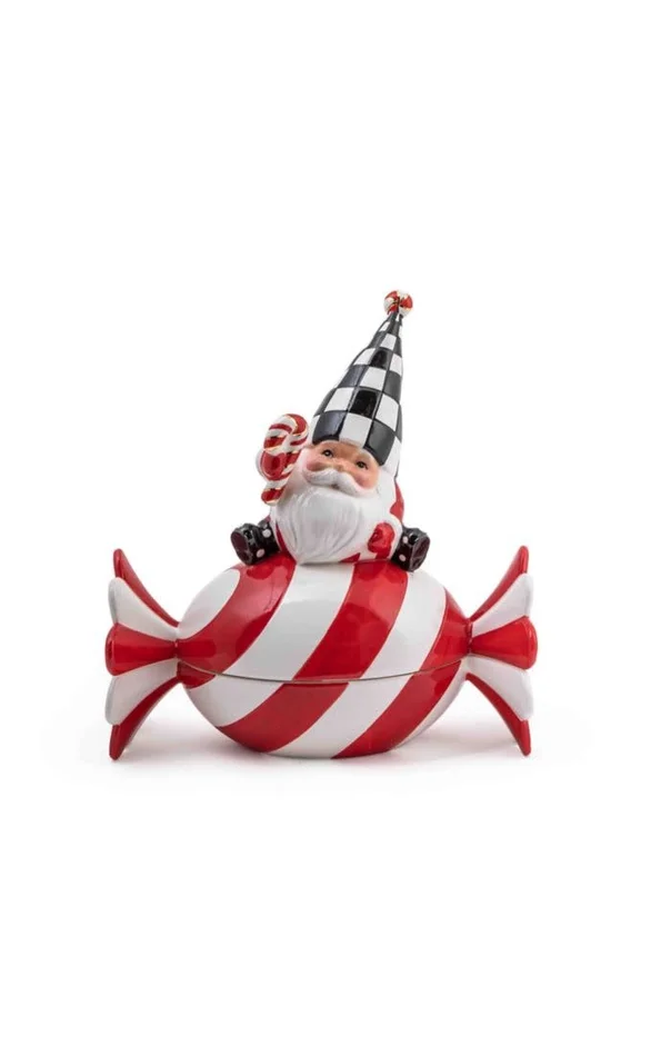 Peppermint Candy Lidded Dish