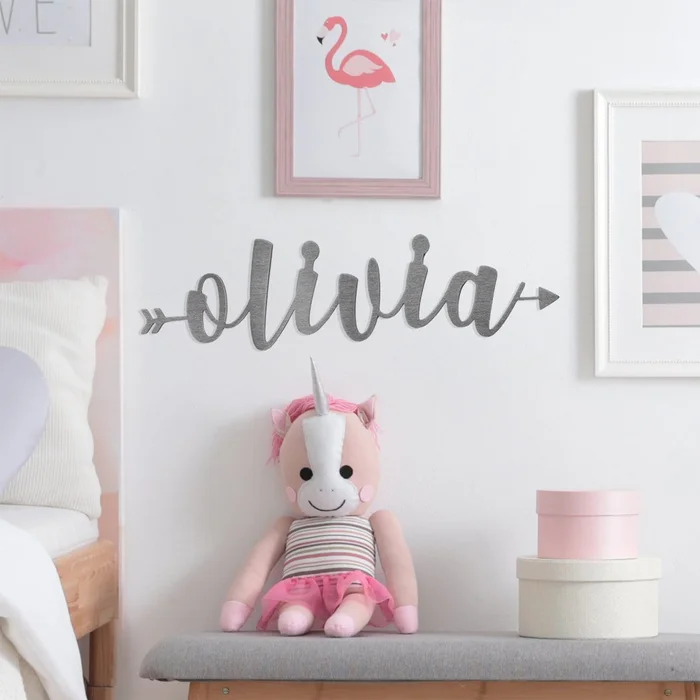 Personalized Calligraphy Name-in-Arrow Metal Sign