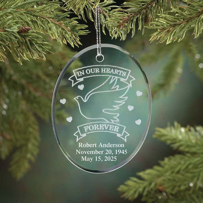 Personalized Memorial Glass Ornament