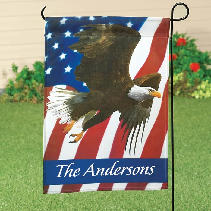 Personalized Patriotic Eagle Garden Flag
