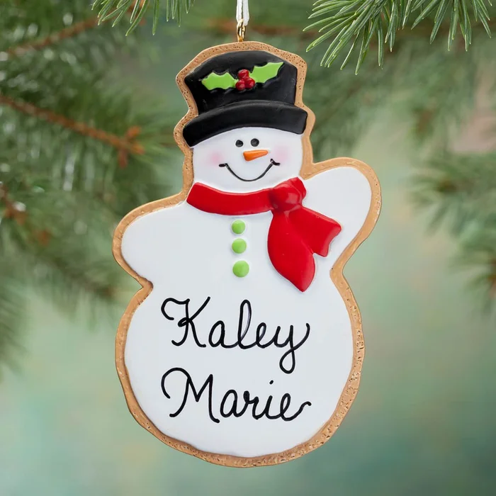 Personalized Snowman Gingerbread Cookie Ornament