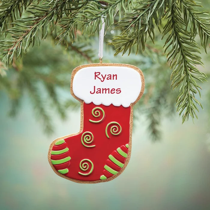 Personalized Stocking Christmas Cookie Ornament
