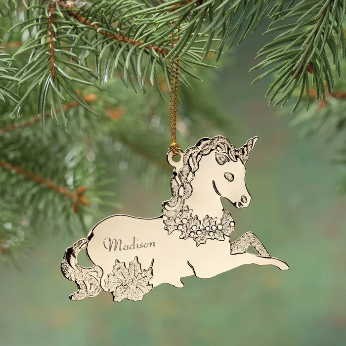 Personalized Unicorn Metal Ornament