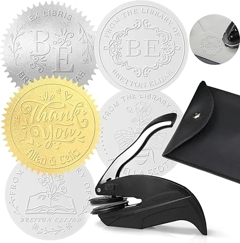 Personalized Wedding Initals Embosser Stamp Custom Wreath Embosser with Name Customized Monogram Wedding Invitations