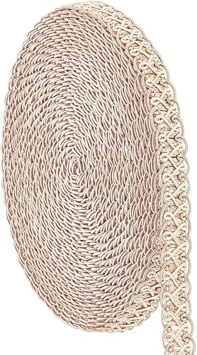 PH PandaHall 12m/13 Yards Polyester Braided Lace Trim, 15mm/0.6 inch Woven Braid Trim Sewing Centipede Lace Ribbon Decorative Gimp Trim for Curtain Upholstery Home Decoration Handicraft