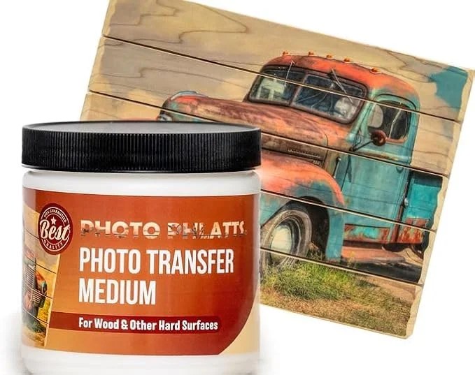 Photo Transfer Medium Gel for Transferring Photos to Wood and Other Hard Surfaces | Premium Image Transfers for Wood DIY Crafts and Personalized Gifts | 8oz