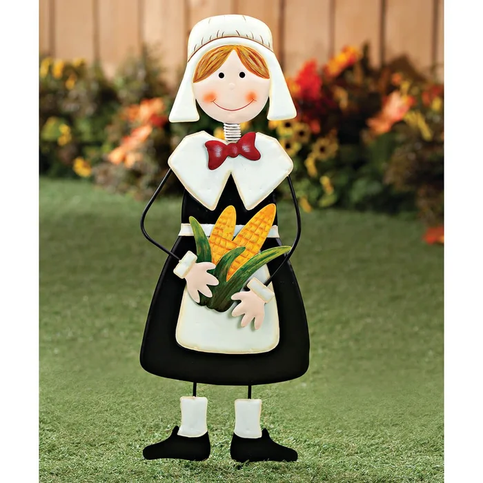 Pilgrim Girl Metal Lawn Stake by Fox River Creations™