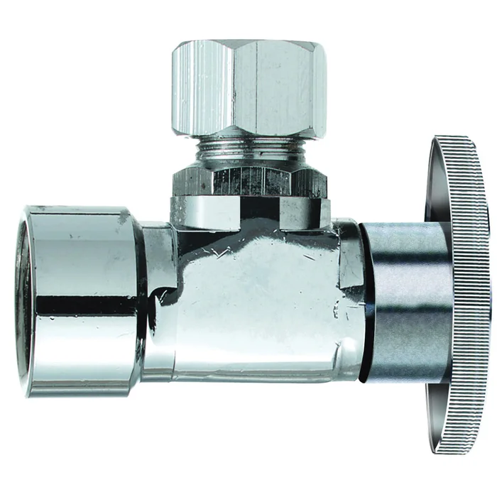 Plumb Pak PP20051LF Shut-Off Valve, 1/2 x 3/8 in Connection, FIP x Compression, Brass Body