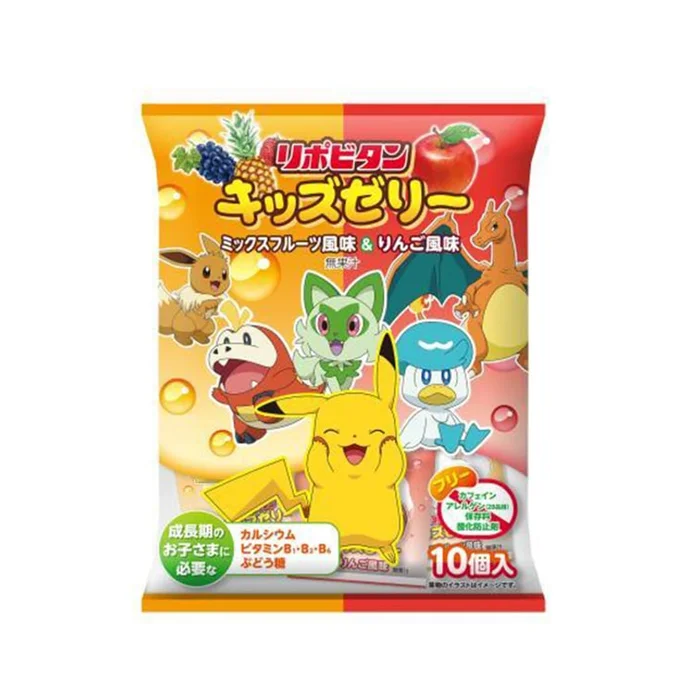 Pokémon Limited Edition Children's Jelly Mixed Fruit Flavor & Apple Flavor 16g x 10 pieces