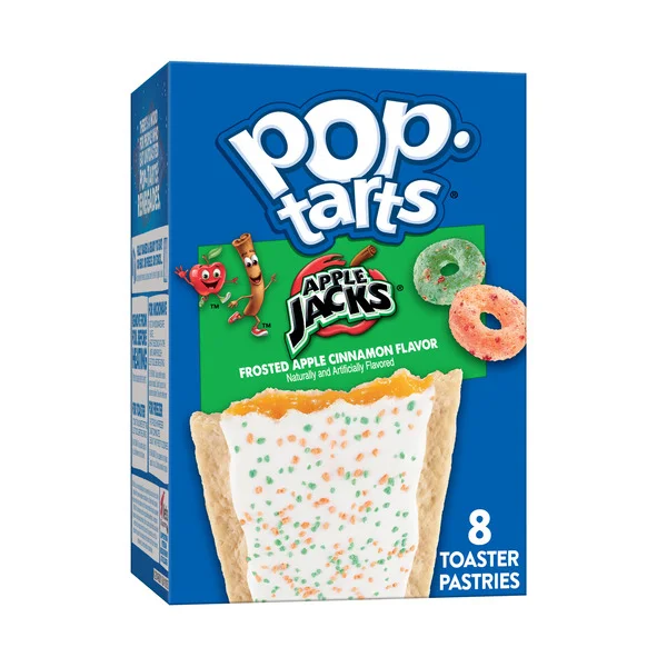 Pop-Tarts Apple Jacks Toaster Pastries Frosted Apple Cinnamon Flavor, Breakfast Foods, 13.5 oz, 8 Count