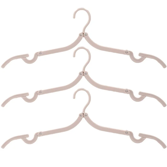 Portable Folding Multifunctional Traveling Clothes Rack Light Coffee 3PCS
