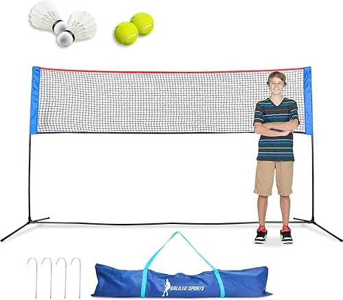 Portable Mini Badminton Volleyball Sets for Outdoor Backyards with Net Best Kids Men Volleyball Badminton Net Outdoor Beach Lawn Tennis Practice Court Net for Driveway
