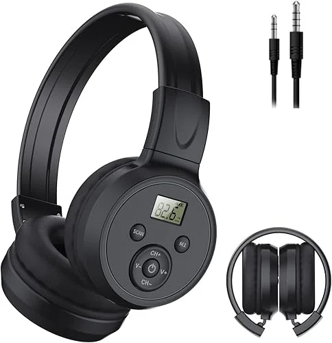 Portable Personal FM Radio Headphones with Best Reception,Foldable FM Headset Radio Receiver for Meeting, Daily Works, Hiking, Jogging, 2 AAA Battery Operated (Not Included)