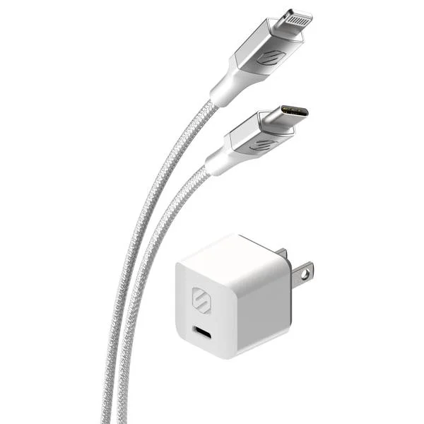 PowerVolt PD30 & StrikeLine Premium Bundle USB-C Power Delivery Mini Home Charger and 8Ft. Braide