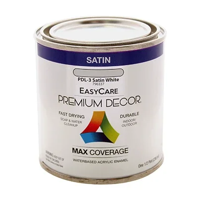 Premium Decor White Satin Enamel Paint, 1/2 Pt.