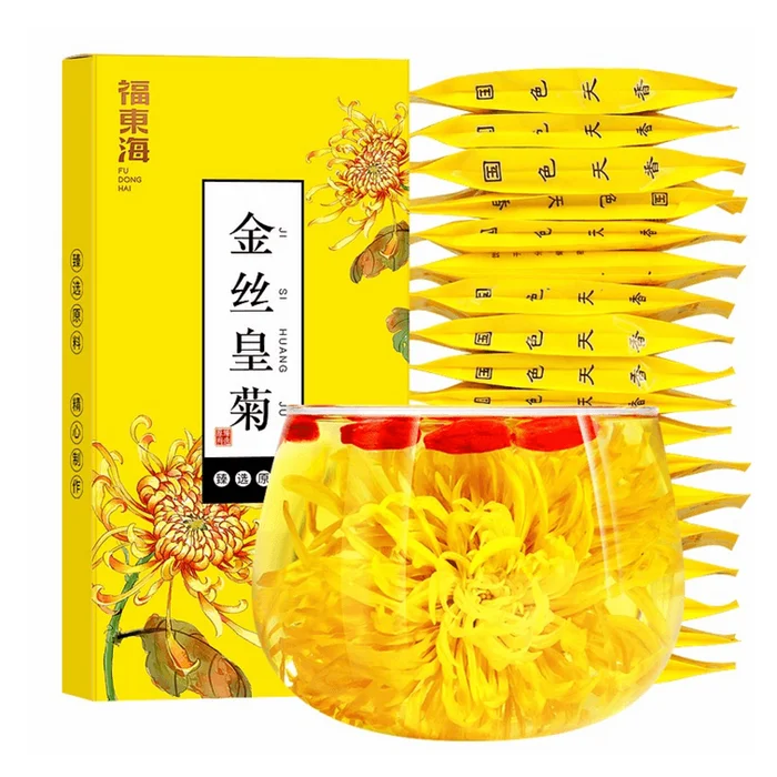 Premium Huangshan Golden Chrysanthemum Blooming Tea, 30 Full Blooms, 15g