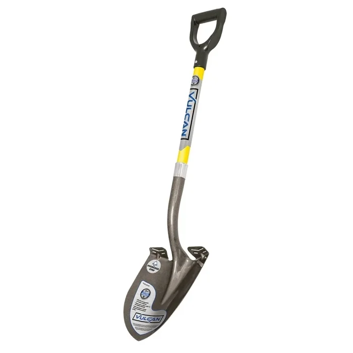 Pro 33253 Pry-f Round Point Shovel With D-grip Fiberglass Handle, 29 In Length