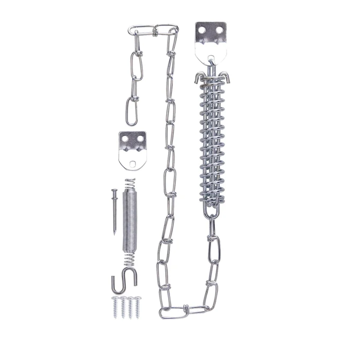 ProSource 15001-U-PS Door Stop Chain Kit, 15-1/2 in L, Steel, Zinc, Steel String and Chain Link