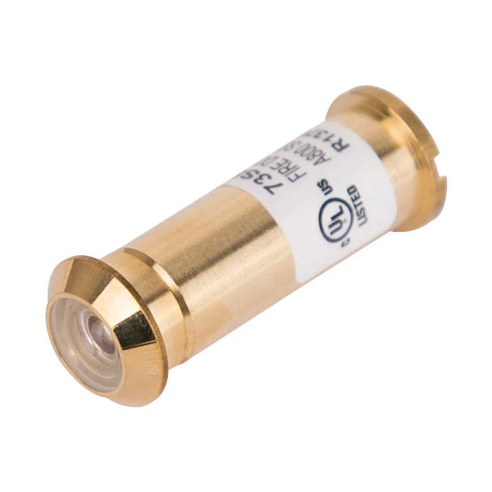 Prosource LR-001BB-PS Door Viewer, 160 deg Viewing, 1-3/8 to 1-3/4 in Thick Door, Solid Brass, Satin Brass