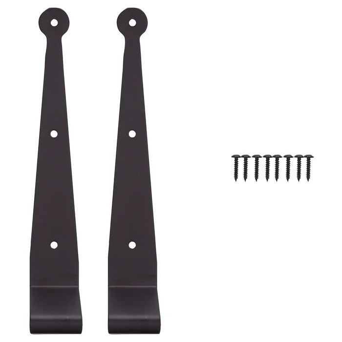 ProSource SH-S02-PS Strap Hinge, 10 in, Black, Screw Mounting
