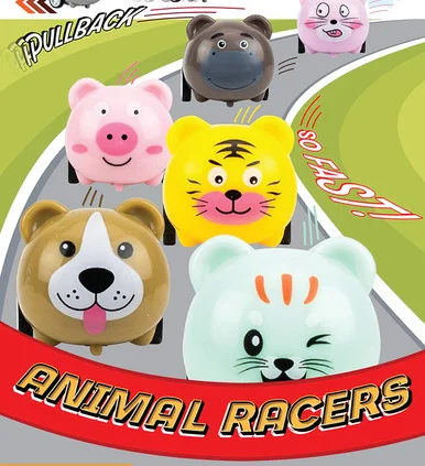 Pull Back Animal Racers 2″ Capsules