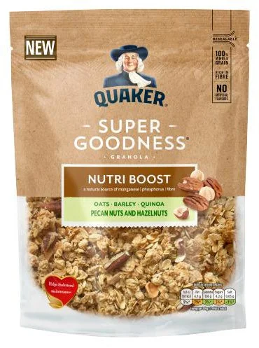 Quaker Super Goodness Nutri Boost Hazelnut & Pecans Granola , 400 gr