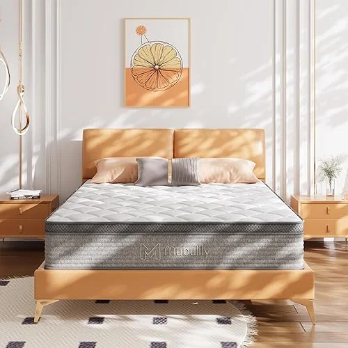 Queen Mattress,10 Inch Gel Memory Foam and Innerspring Hybrid Mattress in a Box with Individual Pocket Spring for Motion Isolation & Silent Sleep,CertiPUR-US,100 Nights Trial