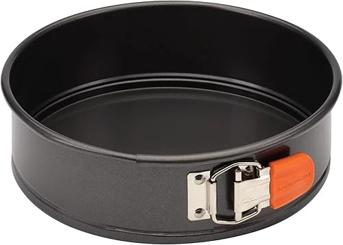 Rachael Ray Oven Lovin' Nonstick Bakeware Springform Baking Pan/ Springform Cake Pan / Cheesecake Pan With Grips, Round – 9 Inch, Gray