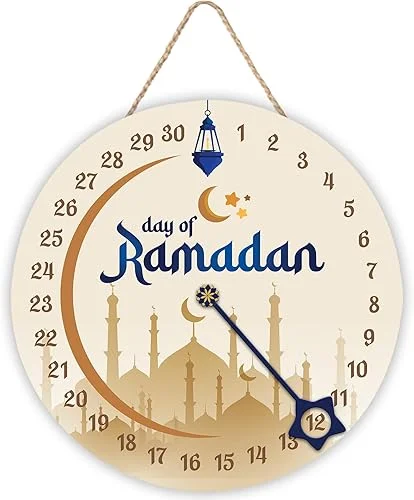 Ramadan Advent Calendar Countdown, Door Hanging Decorations for Ramadan Home Sign