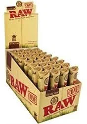 Raw Oraganic Hemp Cone Ks Unrefined Rolling Papers 32 Pack Per Box