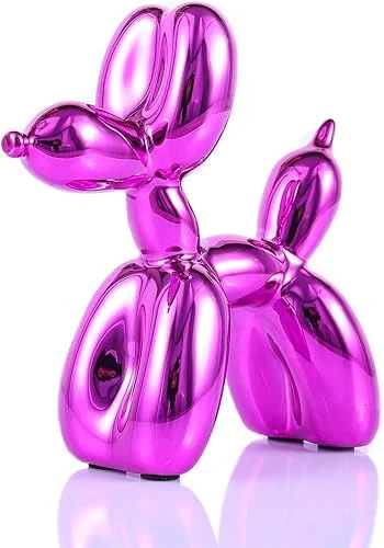 Red Balloon Dog Decor,Balloon Animal Decor,Shelf Decor Preppy Room Decor,Cute Statue Home Decor, Bedroom Modern Sculpture Desk Decor,Office Gold Decorations Small Figurines
