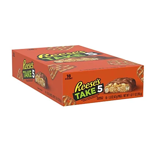 Reese’s take 5 Peanut Butter Milk Chocolate Candy Bar, 1.5 Ounce (Pack of 18)
