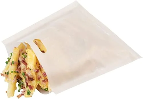 Restaurantware Bag Tek 6.5 x 6.3 Inch Toaster Bags 10 Small Toaster Sandwich Bags – Multipurpose Non-Stick Kraft Plastic Toaster Sleeves Semi-Disposable