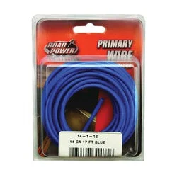 Road Power 55669433/14-1-12 Electrical Wire, 14 AWG Wire, 25/60 VAC/VDC, Copper Conductor, Blue Sheath, 17 ft L