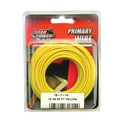 Road Power 55843833/18-1-14 Electrical Wire, 18 AWG Wire, 25/60 VAC/VDC, Copper Conductor, Yellow Sheath, 33 ft L