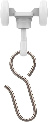 Room/Dividers/Now Curtain Track Hooks 20 Pack – Durable Ceiling Track Roller Hooks for Curtains – Smooth Glider Curtain Track Rollers for Dividers or Closet Use – White Plastic and Steel Construction