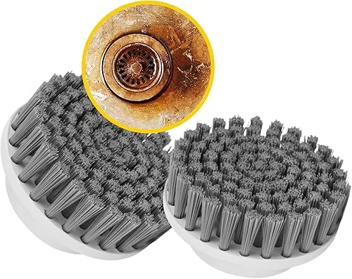 Round Brush Heads (2 Units) for Electric Spin Scrubber | Designed for General Cleaning Tasks