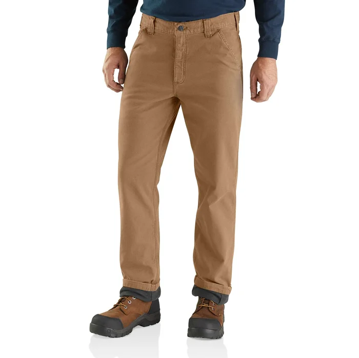 Rugged Flex Relaxed Fit Canvas Flannel-lined Utility Work Pant – W30 Dark Khaki